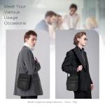 Men's Genuine Leather Crossbody Sling Bag in Black