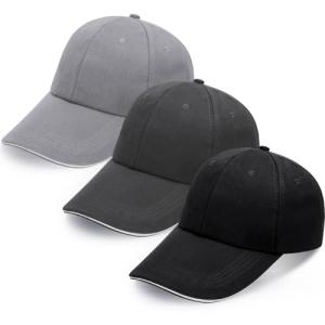 Unisex Cotton Baseball Cap Set - 3 Colors