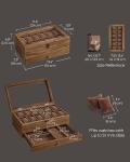 12-Slot Wooden Watch Box with Glass Lid