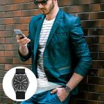 Men's Black Minimalist Military Quartz Watch