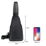 Aucuu Men's Anti-theft Sling Bag with USB Port