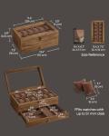 12-Slot Wooden Watch Box with Glass Lid