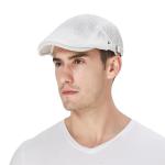 Stylish White Mesh Newsboy Cap for Summer