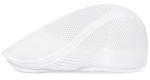 Stylish White Mesh Newsboy Cap for Summer