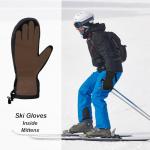 Waterproof Leather Ski Mittens for Men & Women