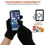 Men's Winter Touchscreen Knit Gloves - Black