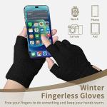 SUTIYO Cozy Fingerless Winter Gloves - Black