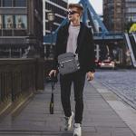 Men's Gray Canvas Crossbody Shoulder Bag