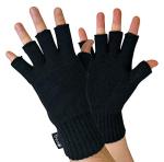 Men's Black Thinsulate Fingerless Fashion Gloves