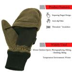 Zeltauto Men's Convertible Thinsulate Mittens - Army Green