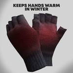 DOVORTEX Winter Knit Fingerless Gloves - Black