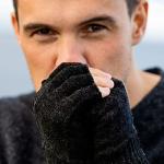 DOVORTEX Winter Knit Fingerless Gloves - Black