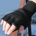 DOVORTEX Winter Knit Fingerless Gloves - Black