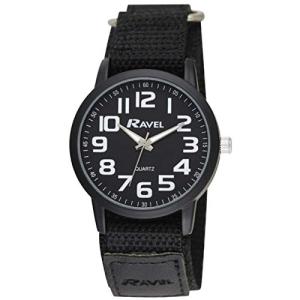 Ravel Men's Black Work Watch with Easy Strap