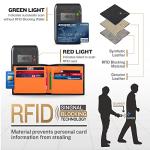 Slim RFID Blocking Leather Wallet for Men - Black/Orange