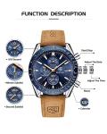 Brown Leather Chronograph Watch for Men