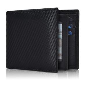 Men's Black Leather Bifold Wallet with RFID Blocking