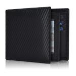 Men's Black Leather Bifold Wallet with RFID Blocking