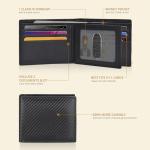 Men's Black Leather Bifold Wallet with RFID Blocking
