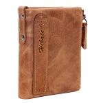 Men's RFID Blocking Leather Wallet with Coin Pocket