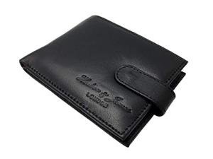 Hudson & James Black Leather Bifold Wallet with Gift Box