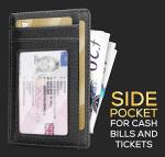 Men's Slim RFID Wallet in Black Saffiano