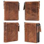 Men's RFID Blocking Leather Wallet with Coin Pocket