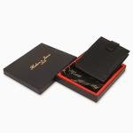 Hudson & James Black Leather Bifold Wallet with Gift Box