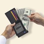 Men's Black Leather Bifold Wallet with RFID Blocking