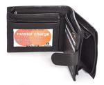 Men's Black RFID Blocking Leather Wallet with Zipper