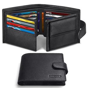 RFID Blocking Leather Wallet for Men - Black