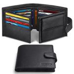 RFID Blocking Leather Wallet for Men - Black