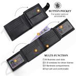 RFID Blocking Leather Wallet for Men - Black