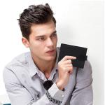 Hudson & James Black Leather Bifold Wallet with Gift Box