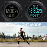 Men's Waterproof Digital Watch with LED Alarm