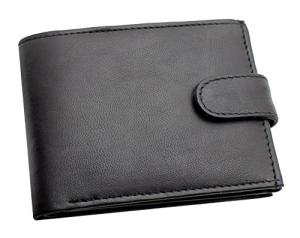 Men's RFID Blocking Leather Trifold Wallet - Black