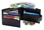 Men's RFID Blocking Leather Trifold Wallet - Black