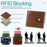 GSG Men's RFID Blocking Leather Wallet in Dark Brown