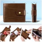 GSG Men's RFID Blocking Leather Wallet in Dark Brown