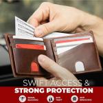 BULL GUARD Men's RFID Blocking Leather Bifold Wallet