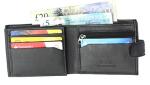 Men's RFID Blocking Leather Trifold Wallet - Black