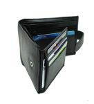 Men's RFID Blocking Leather Trifold Wallet - Black