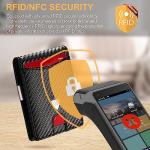 Mens Slim RFID Blocking Carbon Fiber Wallet - Black