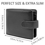 LUFFLOK Black Leather Wallet with Coin Pocket