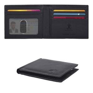 Men's RFID Leather Bifold Wallet - Nappa Black