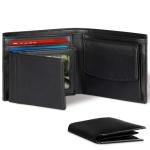Men's Black Leather Bifold Wallet with RFID Blocking