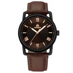 Men’s Waterproof Analog Leather Watch - Dark Brown