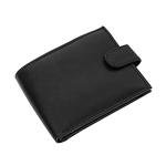 Men's RFID Blocking Leather Trifold Wallet - Black