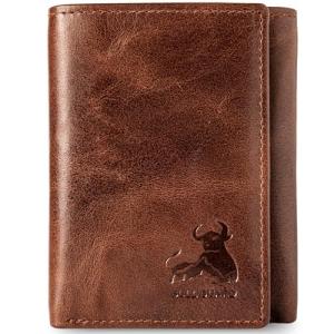 BULL GUARD Men's Genuine Leather Trifold Wallet