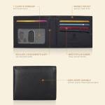 Men's RFID Leather Bifold Wallet - Nappa Black